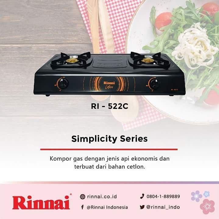 Jual Kompor Rinnai 2 Tungku 522C - HELLY HOUSEWARE - HELLY HOUSEWARE | Moka  Order